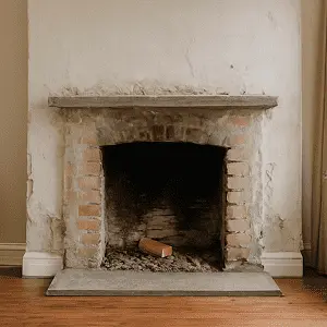 Fireplace before service